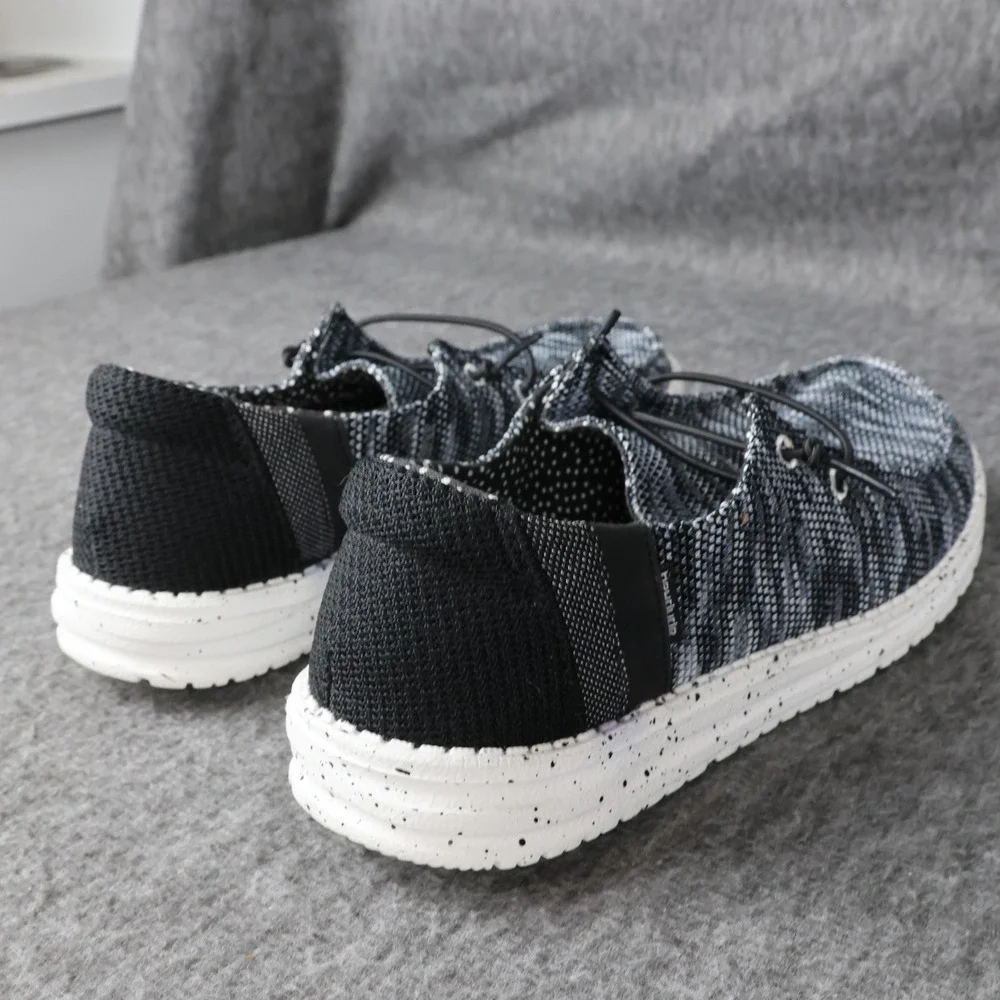 Hey Dude Wendy Dark Night Shoes Womens Size 10 Gray Knit Slip On Comfort Walking